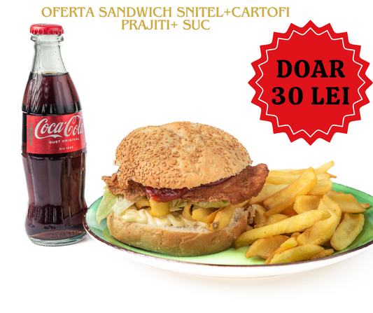 OFERTA SANDWICH SNITEL+ CARTOFI PRAJITI+ SUC